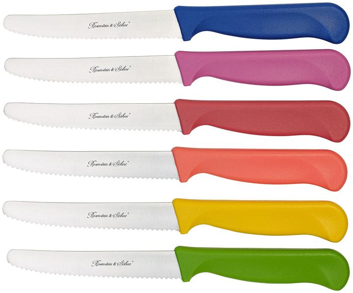 Actual product image Rosenstein & Söhne Set of 6 colourful breakfast knives with serrated edge (11.40 cm)