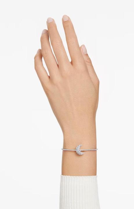 Produktbild Swarovski Luna Armreif Mond Weiss (17 cm, Swarovski Metall)