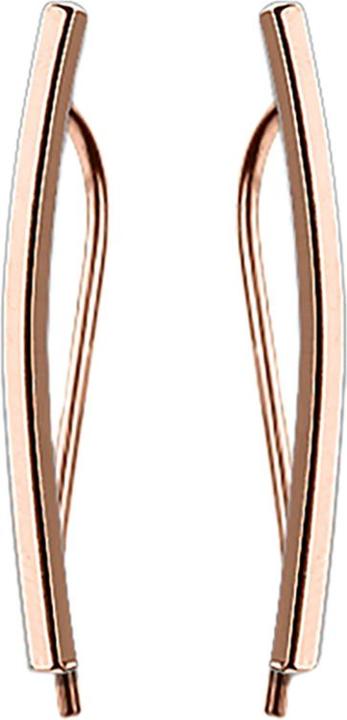 Star Piercing Ohrring Ear Climber rosegold mit gebogenem Balken