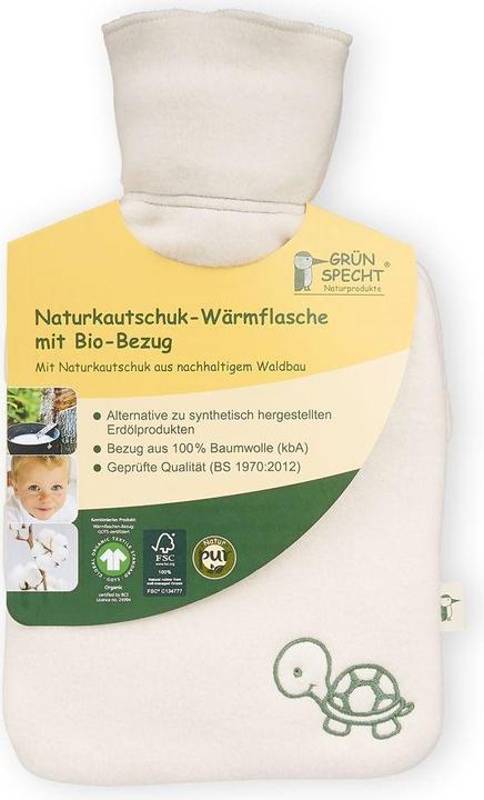 Grünspecht Kinder-Wärmflaschen Wärmflasche aus Naturkautschuk mit Bezug aus (0.60 l)