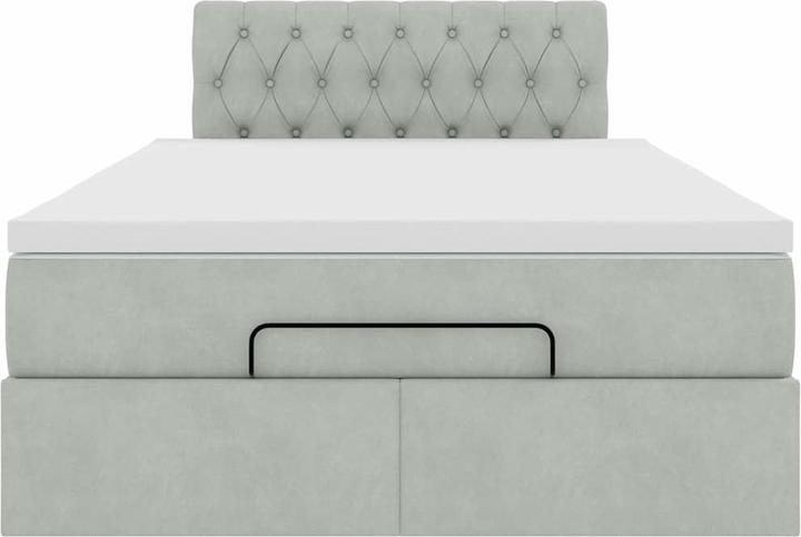 Image du produit VidaXL Ottoman-lit avec matelas gris clair 120x190 cm velours (120 x 200 cm)
