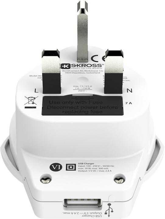 Actual product image Skross Country World to UK USB