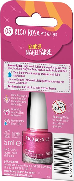 Produktbild Fruchtbar Kinder Nagelfarbe (Rico Rosa mit Glitzer, Farblack)
