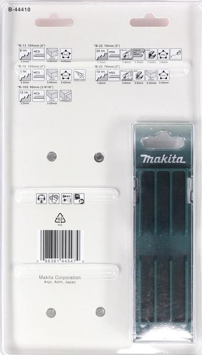 Immagine prodotto Makita DJV 182 Z Seghetto alternativo brushless a batteria 18V 26mm + Assortimento A di lame