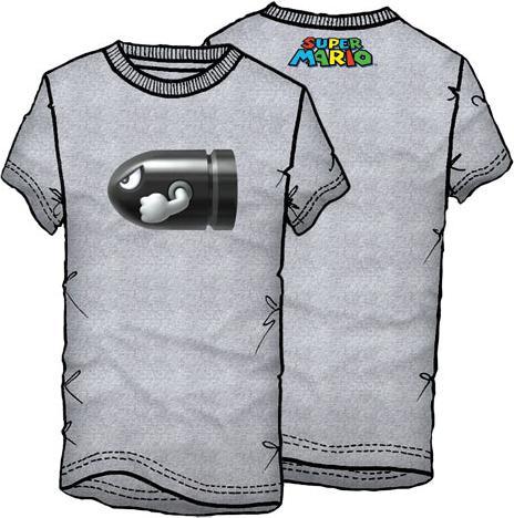 Immagine prodotto Super Mario Bros. Maglietta Supermario Bullet Uomo - Grigio - s (S)