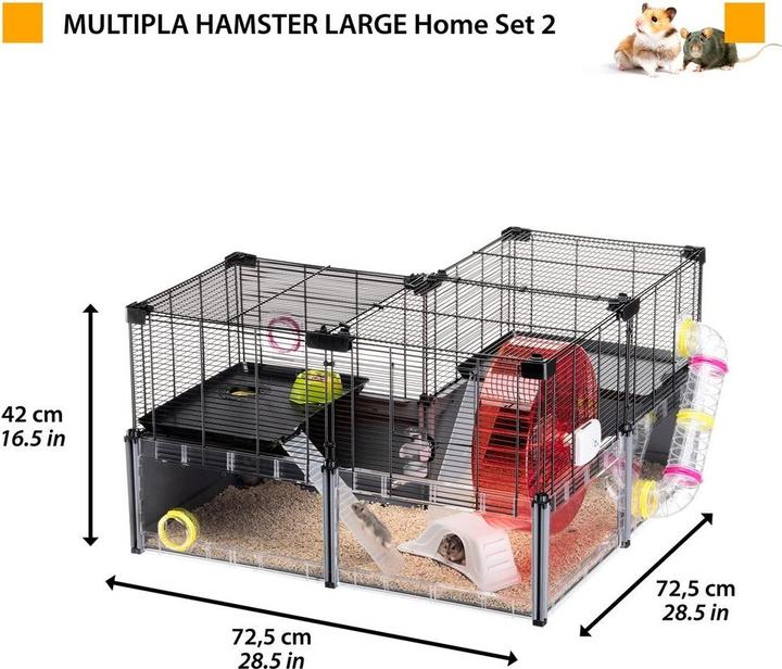 Immagine prodotto Ferplast Multipla Hamster Large grigio, 107.5x37.5x h 42cm (1 pz)