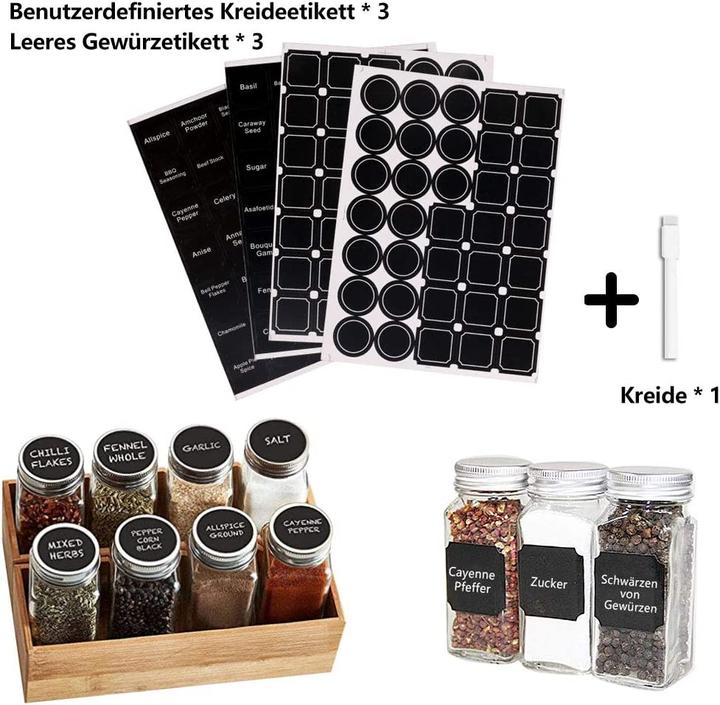 Actual product image Meckily Set of 24 spice jars (Various spices, Herbs)