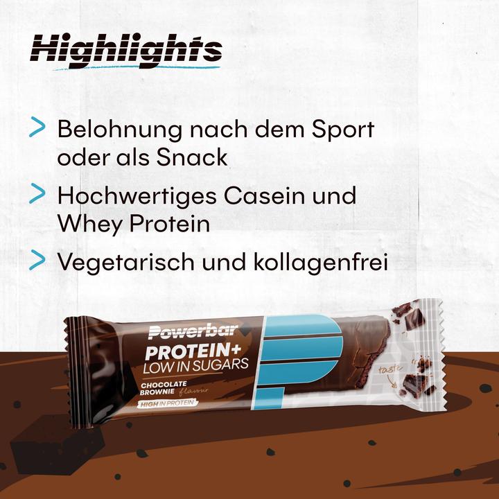 Produktbild Powerbar Protein Plus Low Sugar (Brownie, Schokolade, 16 Stk., 560 g)