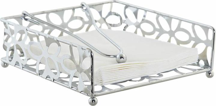 Produktbild DKD Home Decor Serviettenring Margerite Silberfarben Metall Kunststoff 18 x 19 x 6 cm