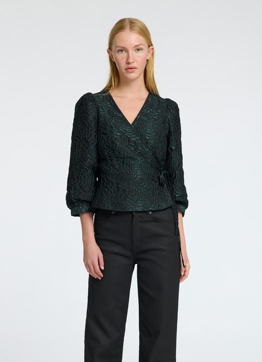 Image du produit Selected Femme Blouse portefeuille en jacquard fleuri (34)