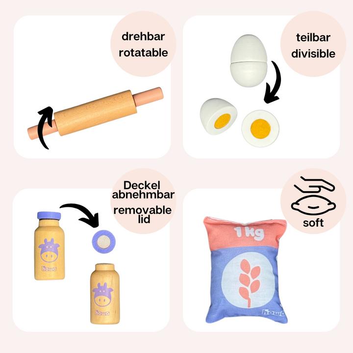 Image du produit Howa Accessoires de cuisine pour enfants Kit pâtisserie en bois 19pcs 4896
