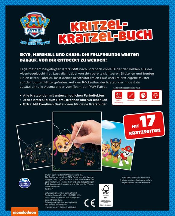 Produktbild Paw Patrol - Kritzel-Kratzel-Buch (Deutsch, Schwager & Steinlein, 2019)