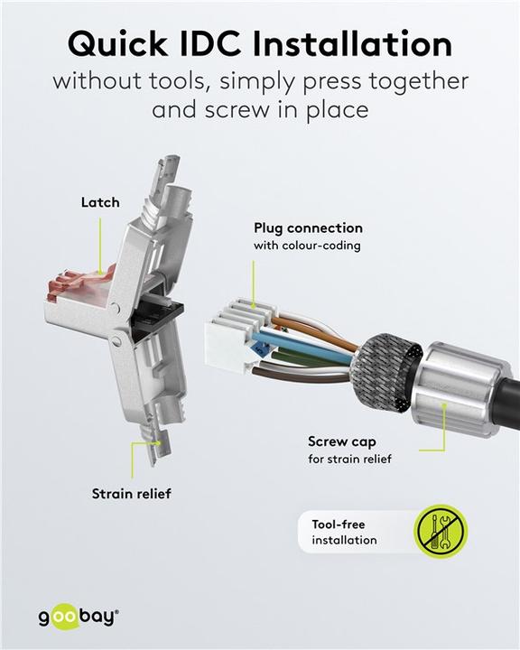 Produktbild Goobay CAT 6 feldkonfektionierbarer RJ45-Stecker, STP geschirmt (Netzwerkkabel Stecker)