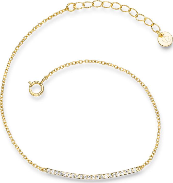 Glanzstücke München Damen Sterling Silber Zirkonia gelbgold 17,0 cm Basislänge + 3,0 cm Verlängerung - 6028 (17 cm, Sterling Silber)