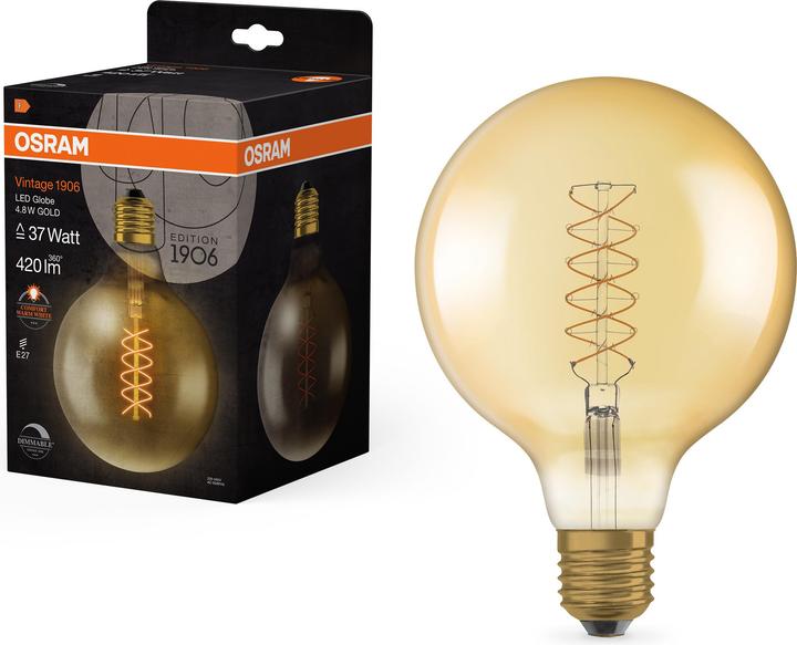 Produktbild Osram Vintage 1906 (E27, 4.80 W, 420 lm, 1 x, F)