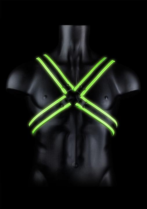 Actual product image Ouch! Cross Harness - Glow in the Dark