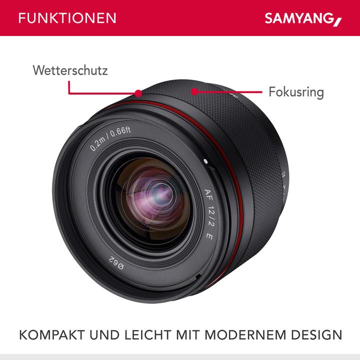 Actual product image Samyang AF 12mm f/2.0 Sony E (Sony E, APS-C / DX)