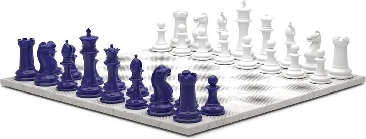 Actual product image Skyline Chess Chess Game - Wooden Series - Blue Vs White (with Marble Gradient Square)