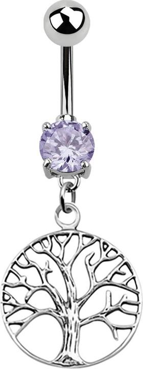 Produktbild Star Piercing Banane silber mit Anhänger Baum lavendel (Chirurgenstahl 316L, ohne Messing, 925 Sterlingsilber)
