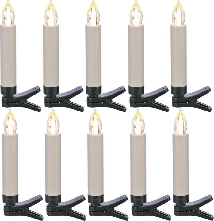 Produktbild hagenuk LED-Weihnachtsbaumkerzen kabellos mit Fernbedienung, 10er Set, weiss (10 x)