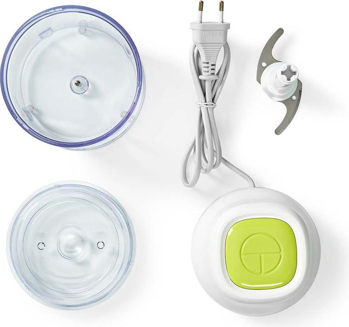 Actual product image Nedis KAMC100CWT Food Chopper 200 W 0.5 l Plastic 1-Speed Turbo Function White (500 ml, 200 W)