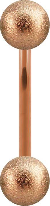 Actual product image Star Piercing Micro Banana rose gold speckled with two balls (Surgical steel 316L)