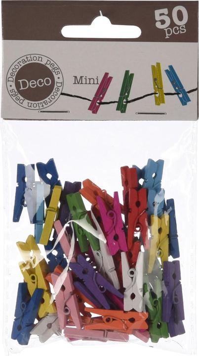 Actual product image Mini wooden clothes pegs, 50 pieces.