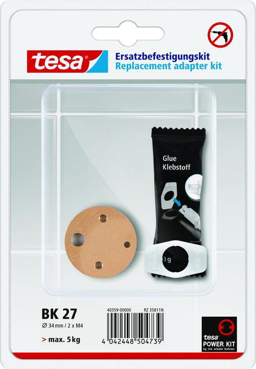 tesa Power.Kit Befestigungsadapter BK27, selbstklebendes Ersatzteil