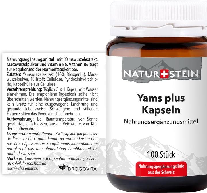 Nährwerte und Zutaten Naturstein Yams Plus (100 Stück, Kapseln, 149 g)