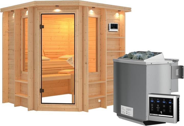 Produktbild Karibu Cortona mit Dachkranz (9 KW Bio externe Steuerung)
