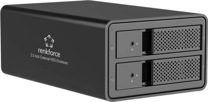 Actual product image Renkforce RF-6647596 8.9 cm (3.5 Zoll) Festplattengehäuse 2 Bay 3.5 Zoll USB-A ( (3.5")
