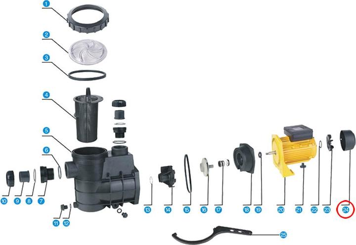Actual product image SunSun Spare Part Swimming Pool Pump WilTec-550/750 Fan Cover