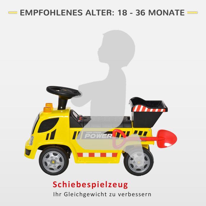 Produktbild Swisshandel24 Sitzbagger Rutscherauto mit Kippen Eimer und Schaufel für Baby 18-36 Monaten Metall PP-Kunststoff Ge