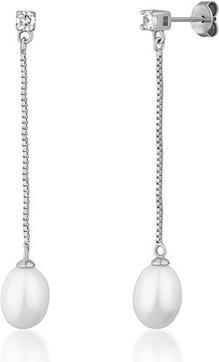 Actual product image JVD Decent Silver Earrings With Pearl Svle0559sd2p100