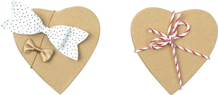 Actual product image Folia Cardboard Box Set Mini HEART, natural (Gift box, 10 x)