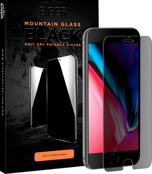 Immagine prodotto Eiger Mountain Glass Black (1 Pezzo/i, Apple iPhone 7, Apple iPhone 6s, Apple iPhone 6, Apple iPhone SE (terza generazione), Apple iPhone SE (seconda generazione), Apple iPhone 8)