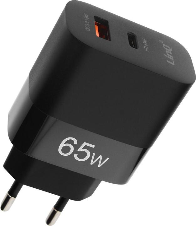 Actual product image LinQ 65W power supply, 2x USB + USB-C ports (65 W)