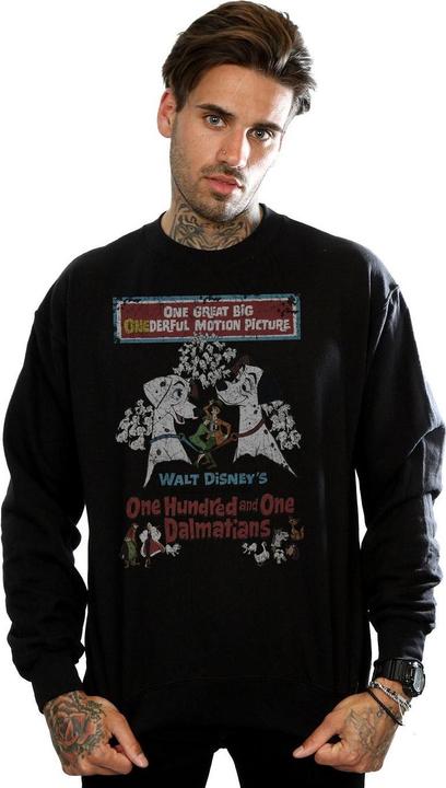 Actual product image Disney Mens 101 Dalmatians Retro Poster Sweatshirt (M)