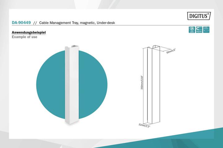 Image du produit Digitus Canal de gestion des câbles magnétiques (Conduit, 35 cm)
