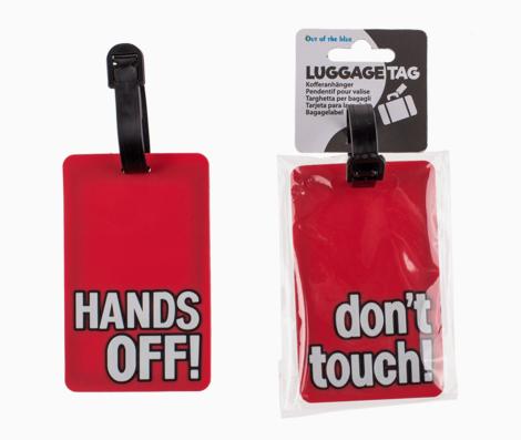 Image du produit Out of the blue 2pcs Étiquettes de valise Hands off! / Don't Touch! (Cadenas + étiquette pour bagage)