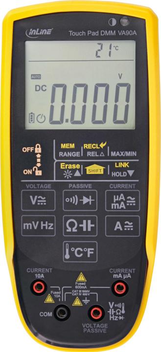 InLine Multimeter mit Touch-Pad und beleuchtetem Display (CAT III 1000V, CAT IV 600V)
