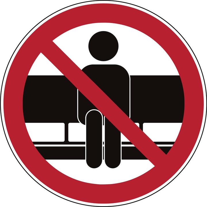 Actual product image Brady Safety sign - Sitting prohibited