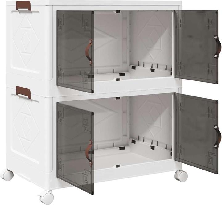 Immagine prodotto VidaXL Contenitore con ruote Impilabile a 2 livelli 75 L 65 x 40 x 76 cm (65 x 40 x 76 cm, 75 l)