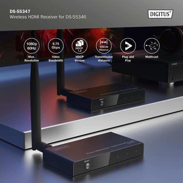 Image du produit Digitus Récepteur HDMI sans fil pour DS-55346 (100 m, HDMI 1.4a)