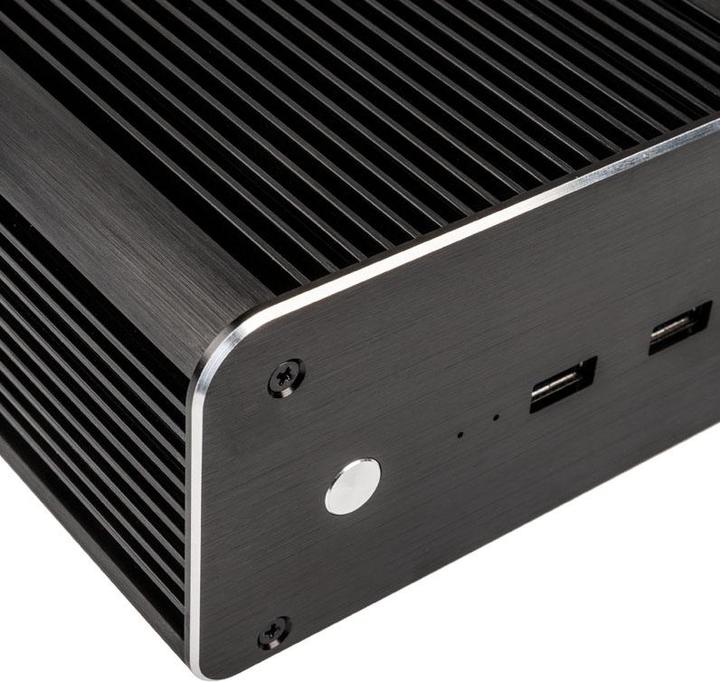 Actual product image Akasa Euler M Fanless Mini-ITX case, 80W power supply, OEM - black (Mini-ITX)