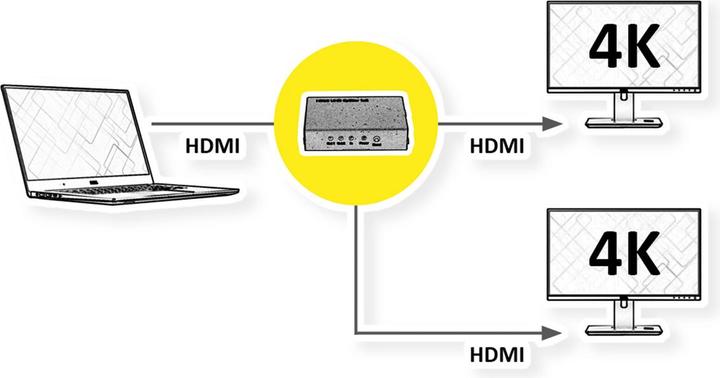 Actual product image Roline 4K HDMI Video Splitter