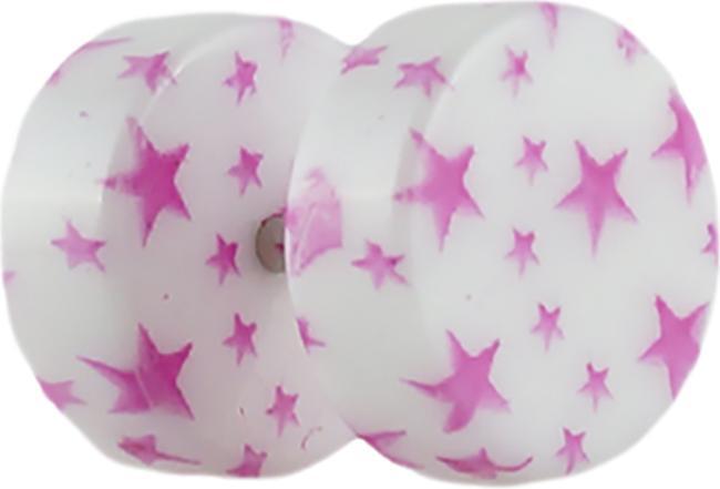 Produktbild Star Piercing Fake Plug mit Sternen violett (ohne Messing, Acryl)
