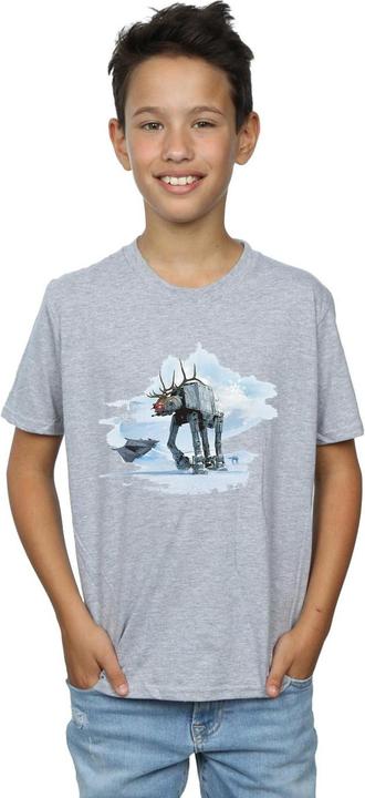 Actual product image Star Wars Boys Christmas AT-AT Reindeer T-Shirt (128)