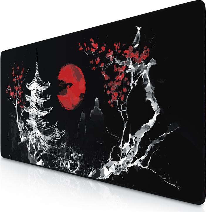 Titanwolf Gaming Mauspad, 900 x 400mm XXL Speed Gaming Mausmatte, Mousepad Extragrosse Fläche, Japan Ink Black (XXL)