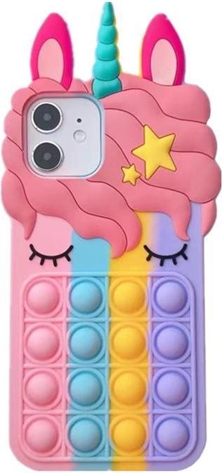 Actual product image RPD iPhone 13 Pro - Unicorn / Unicorn Pop-It case, silicone back case in purple, yellow, pink (Apple iPhone 13 Pro)